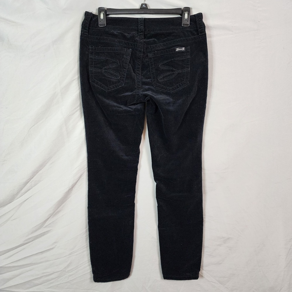SEVEN7 Size 8 Black Velvet 5 Pocket Skinny Jeans Career Casual Cotton Stretch - Picture 2 of 10